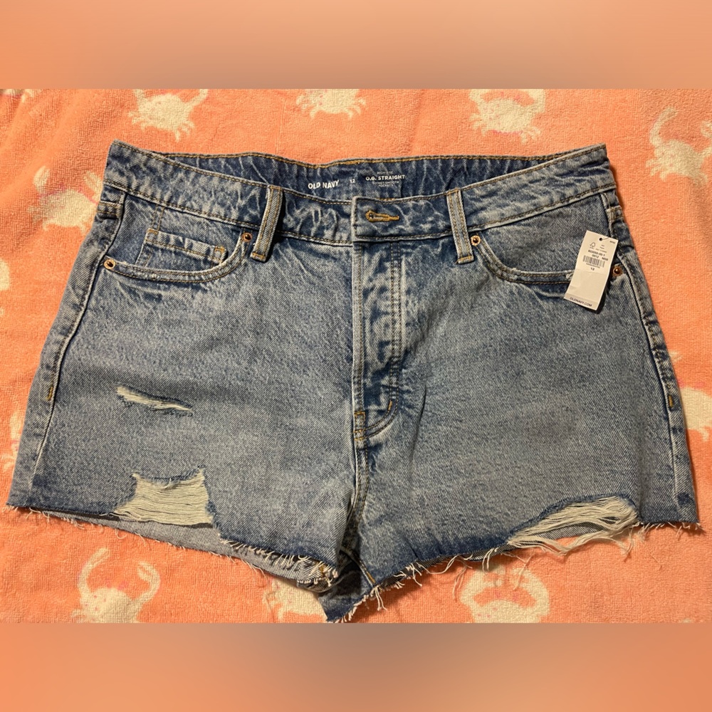 Old Navy Blue Jean Shorts Distressed Cut-Off Style
